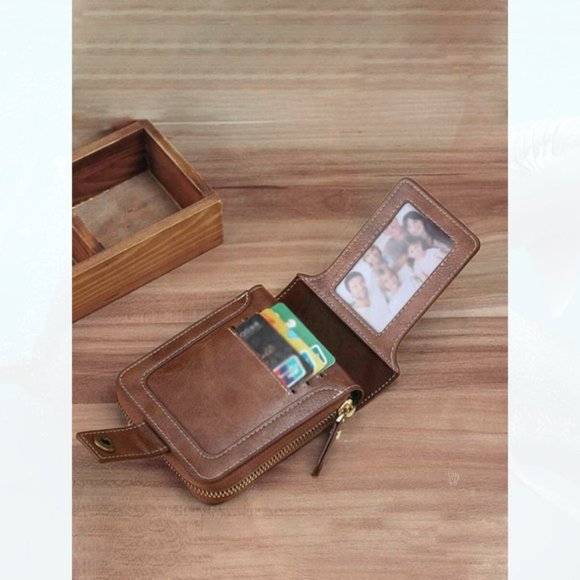 New Button Decor Zipper Around Small Wallet 230 - Picture 2 of 3